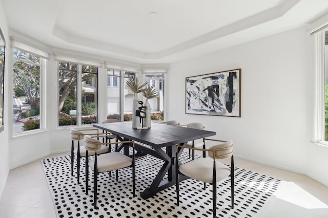 3309 Caminito Cabo Viejo, Del Mar, CA 92014 - dining space featuring a tray ceiling and healthy amount of natural light