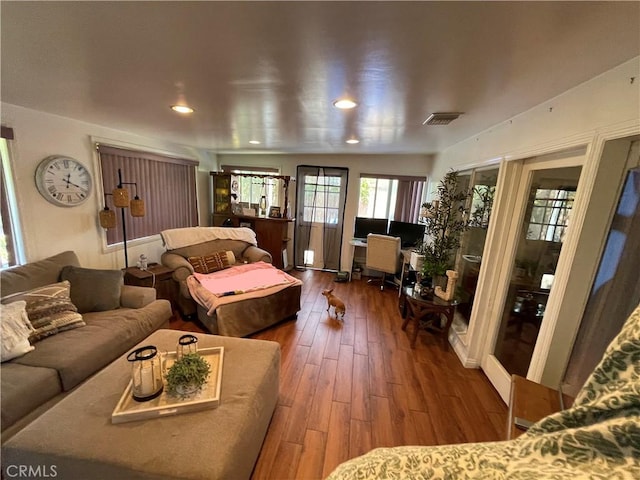 13431 Olympus Dr, Westminster, CA 92683 - living area with wood finished floors and recessed lighting
