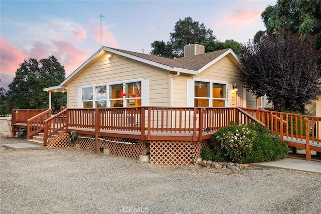 24825 Florence Ave, Corning, CA 96021 - view of front of property featuring a deck and a shingled roof