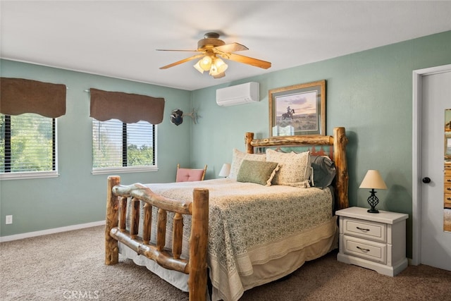 24825 Florence Ave, Corning, CA 96021 - carpeted bedroom with a wall mounted AC and ceiling fan
