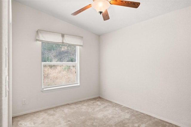 24825 Florence Ave, Corning, CA 96021 - empty room with carpet floors, lofted ceiling, and a ceiling fan