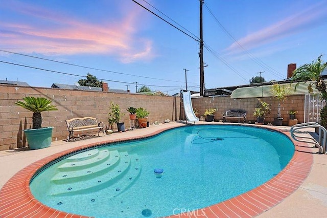 665 N Waterbury Ave, Covina, CA 91722 - view of pool featuring a water slide and a fenced backyard