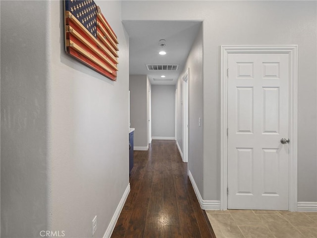7755 7th St, Phelan, CA 92371 - corridor featuring wood-type flooring and recessed lighting