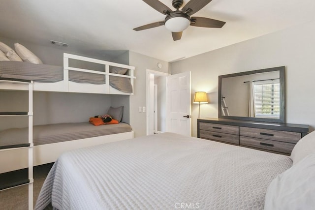 27532 N Bay Rd, Lake Arrowhead, CA 92352 - carpeted bedroom featuring ceiling fan