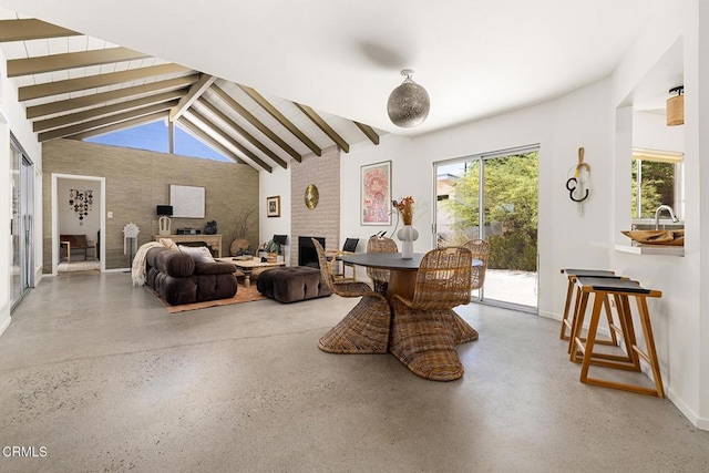 54667 Benecia Trl, Yucca Valley, CA 92284 - living area with a fireplace and baseboards