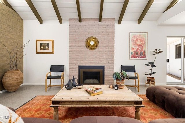 54667 Benecia Trl, Yucca Valley, CA 92284 - living area with a fireplace and baseboards