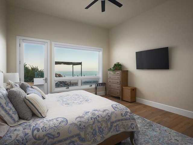 211 Mar De Cortez, Avalon, CA 90704 - bedroom featuring wood finished floors, ceiling fan, and access to outside