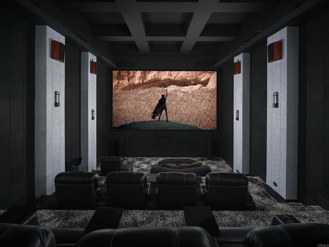 211 Mar De Cortez, Avalon, CA 90704 - cinema with coffered ceiling and beamed ceiling