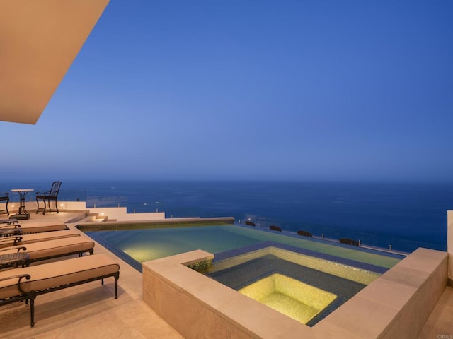 211 Mar De Cortez, Avalon, CA 90704 - view of swimming pool with a water view and a pool with connected hot tub