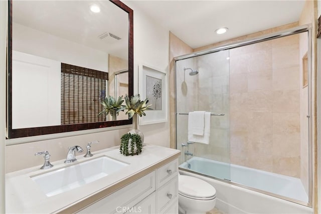 51 Sea Pine Ln, Newport Beach, CA 92660 - full bathroom featuring vanity, bath / shower combo with glass door, and recessed lighting