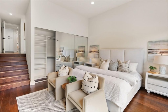 51 Sea Pine Ln, Newport Beach, CA 92660 - bedroom with recessed lighting, wood-type flooring, and a closet