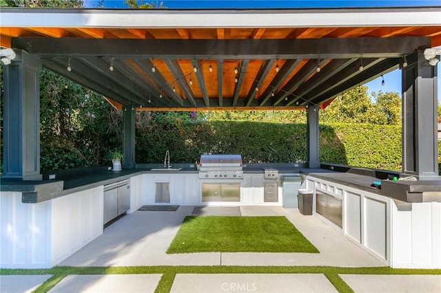 5225 Topeka Dr, Tarzana, CA 91356 - view of patio featuring a sink and area for grilling