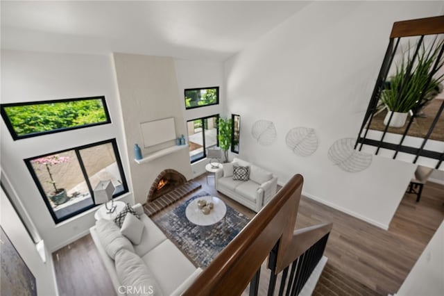 18325 Gum Tree Ln, Huntington Beach, CA 92646 - living area featuring wood finished floors and baseboards