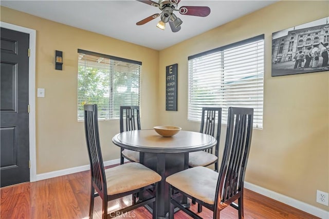 936 Gonzales St, Placentia, CA 92870 - dining room featuring a ceiling fan and wood finished floors