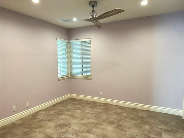 1063 Redding Ave, Costa Mesa, CA 92626 - tiled spare room with a ceiling fan and recessed lighting