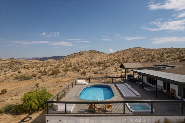 59855 Security Dr, Yucca Valley, CA 92284 - view of swimming pool with a mountain view and view of desert landscape