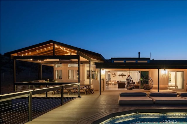 59855 Security Dr, Yucca Valley, CA 92284 - back of house featuring a wooden deck and a gazebo
