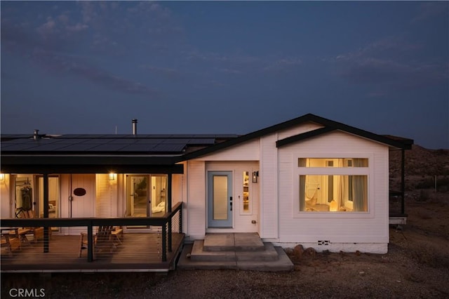 59855 Security Dr, Yucca Valley, CA 92284 - view of front facade with roof mounted solar panels
