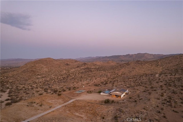 59855 Security Dr, Yucca Valley, CA 92284 - aerial view at dusk of view of desert, a rural view, and a mountain view