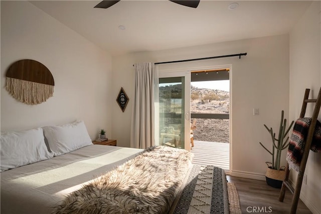59855 Security Dr, Yucca Valley, CA 92284 - bedroom with wood finished floors and access to outside