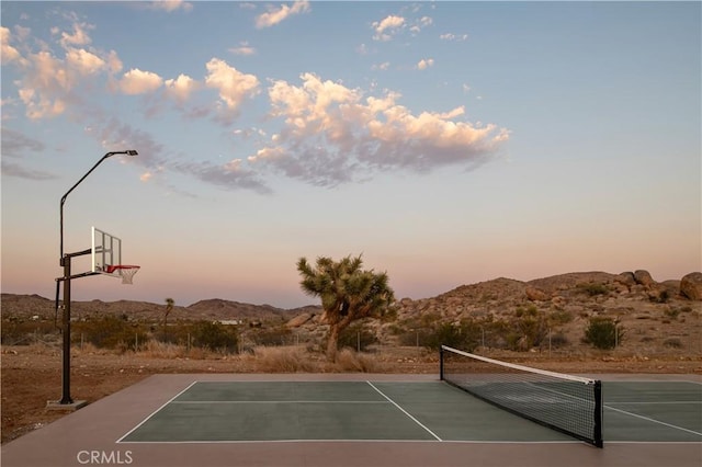 59855 Security Dr, Yucca Valley, CA 92284 - view of tennis court with a mountain view