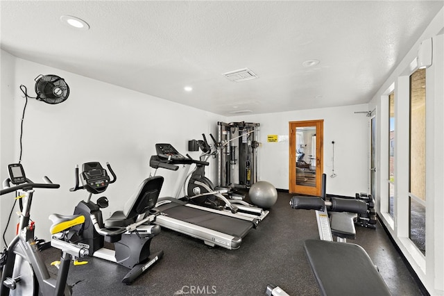 405 Ribbon Beach Way Unit 243, Oceanside, CA 92058 - gym with recessed lighting and a textured ceiling