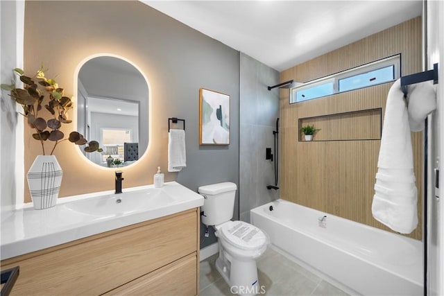 16082 Athol St, Fontana, CA 92335 - bathroom with shower / bath combination, vanity, and tile patterned flooring