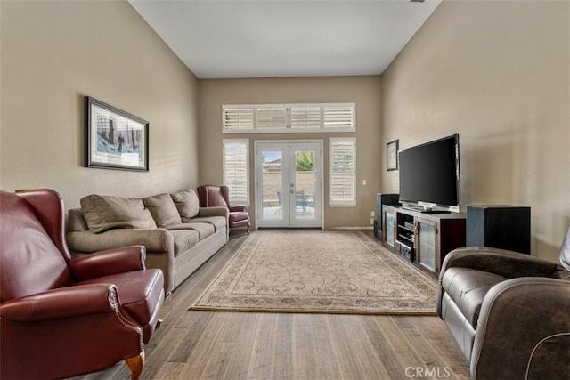 2631 Harvest Crest Ln, Corona, CA 92881 - living room with french doors and wood finished floors