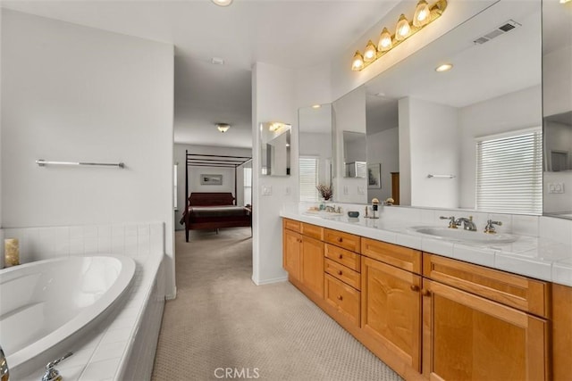 2631 Harvest Crest Ln, Corona, CA 92881 - ensuite bathroom featuring double vanity and a garden tub