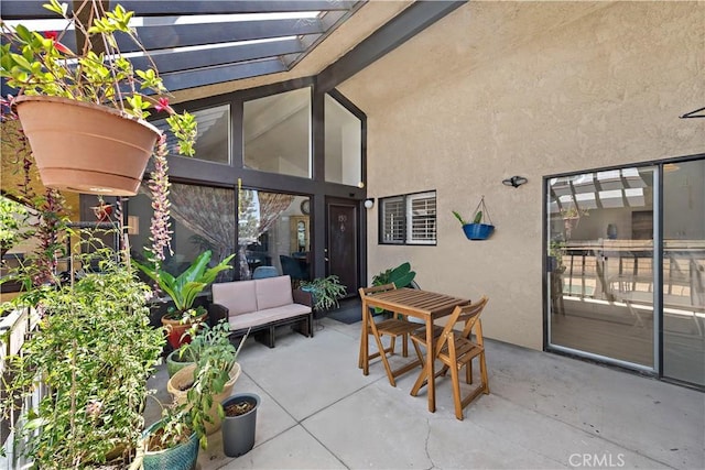 12750 Centralia St Unit 159, Lakewood, CA 90715 - view of patio / terrace with outdoor lounge area and a pergola