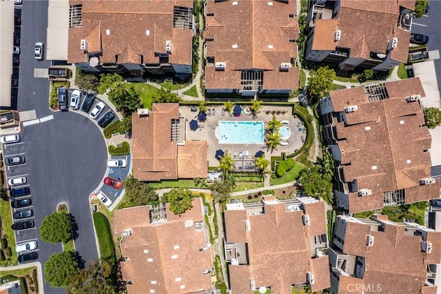 72 Corniche Dr Unit C, Dana Point, CA 92629 - aerial view of property and surrounding area featuring a pool area