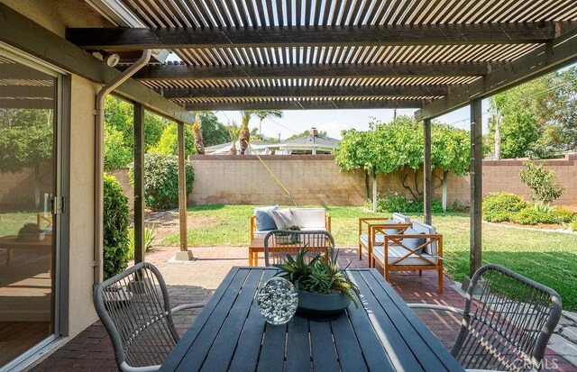 1157 Steffen St, Glendora, CA 91741 - fenced backyard featuring a pergola, an outdoor hangout area, and a wooden deck