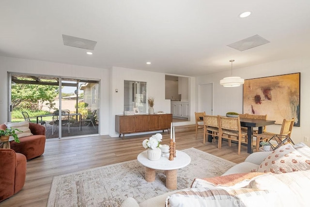 1157 Steffen St, Glendora, CA 91741 - living area featuring light wood-style flooring and recessed lighting