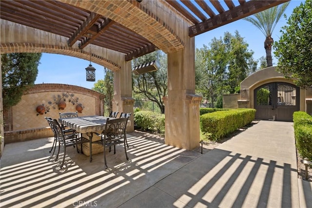 1377 Versante Cir, Corona, CA 92881 - view of patio with outdoor dining space and a pergola