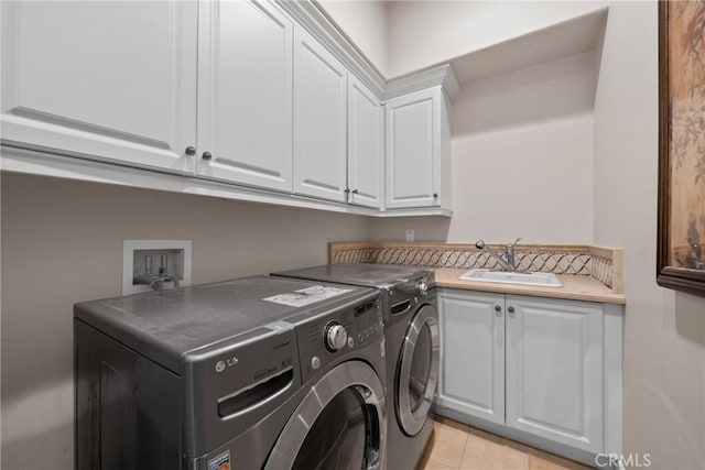 1377 Versante Cir, Corona, CA 92881 - laundry room with separate washer and dryer, cabinet space, and light tile patterned floors