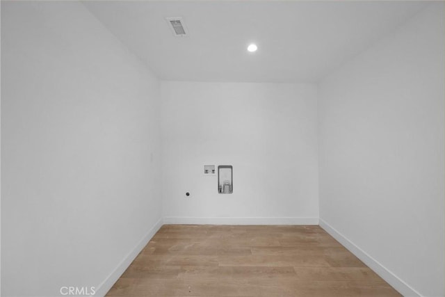 351 Vista Pl, Los Angeles, CA 90042 - laundry room with light wood-type flooring, recessed lighting, and washer hookup