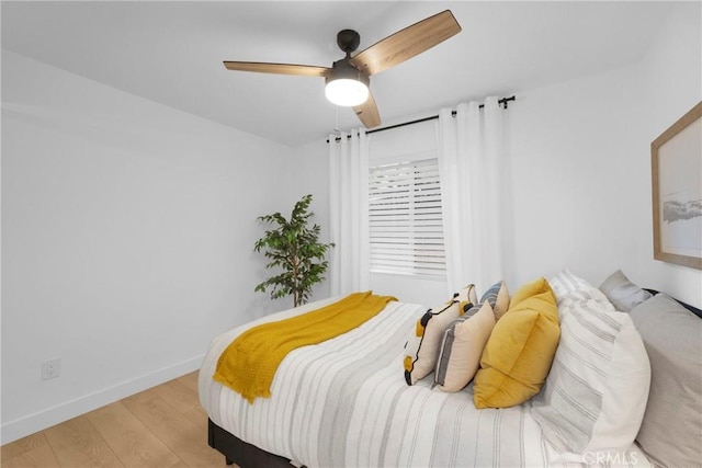 351 Vista Pl, Los Angeles, CA 90042 - bedroom with light wood-style flooring and ceiling fan