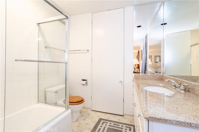 740 S Orange Grove Blvd Unit 7, Pasadena, CA 91105 - bathroom featuring vanity, shower / bath combination with glass door, and tile patterned floors