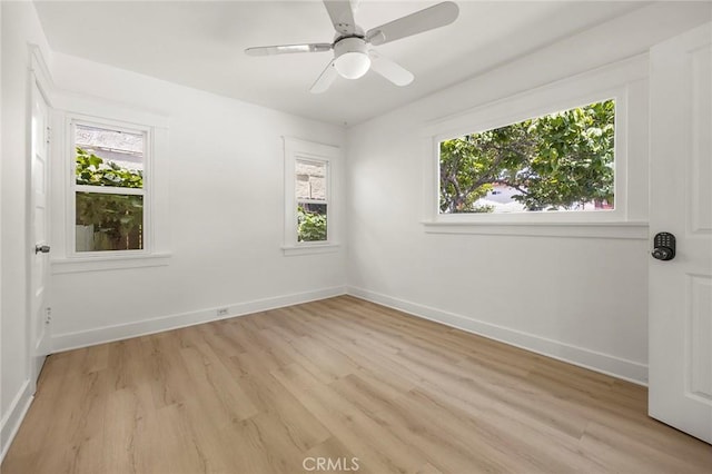 1111 Dawson Ave, Long Beach, CA 90804 - unfurnished room with light wood-style flooring and ceiling fan