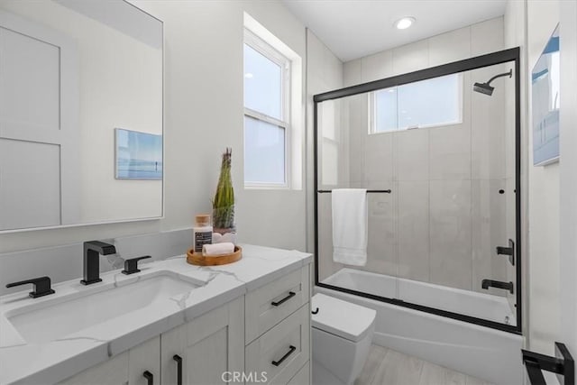 2117 Marshallfield Ln Unit B, Redondo Beach, CA 90278 - full bathroom with vanity and shower / bath combination with glass door