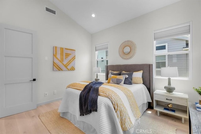 2117 Marshallfield Ln Unit B, Redondo Beach, CA 90278 - bedroom featuring vaulted ceiling, wood finished floors, and recessed lighting