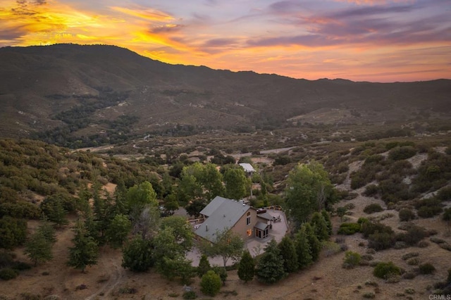 26380 San Felipe Rd, Warner Springs, CA 92086 - aerial view at dusk of a mountain view