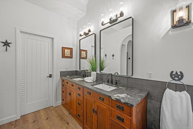 26380 San Felipe Rd, Warner Springs, CA 92086 - full bathroom with double vanity and wood finished floors