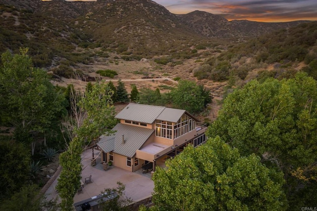 26380 San Felipe Rd, Warner Springs, CA 92086 - aerial view at dusk of a mountain view