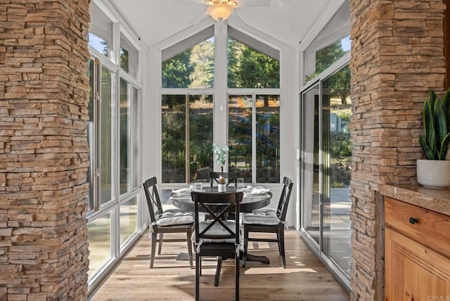 26380 San Felipe Rd, Warner Springs, CA 92086 - sunroom / solarium featuring lofted ceiling and wood finished floors