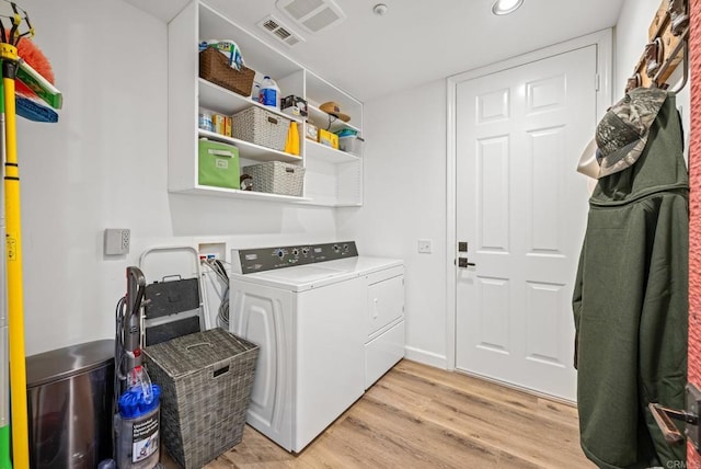 26380 San Felipe Rd, Warner Springs, CA 92086 - laundry area with washing machine and dryer, light wood finished floors, and recessed lighting