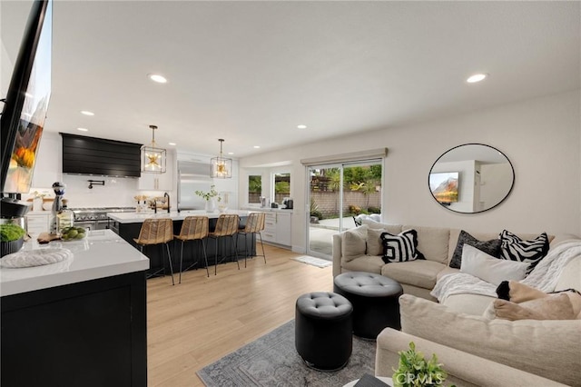 637 Silver Bridle Rd, Walnut, CA 91789 - living room with light wood-type flooring and recessed lighting