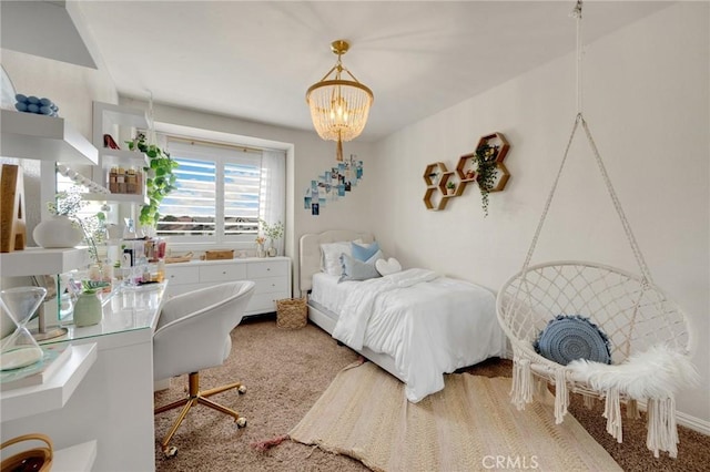 637 Silver Bridle Rd, Walnut, CA 91789 - carpeted bedroom featuring a chandelier