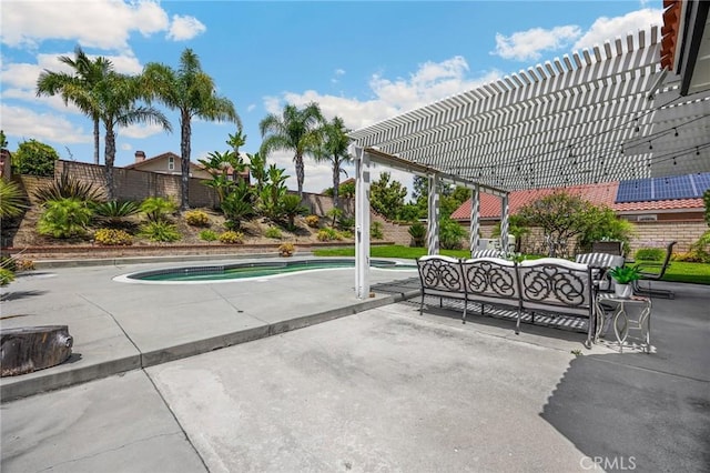 637 Silver Bridle Rd, Walnut, CA 91789 - view of pool featuring a patio area, an outdoor hangout area, a fenced backyard, and a pergola