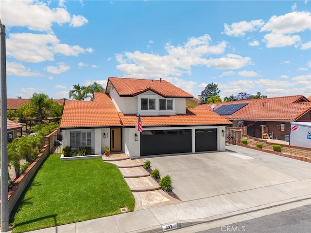 637 Silver Bridle Rd, Walnut, CA 91789 - mediterranean / spanish-style home featuring a tile roof, stucco siding, concrete driveway, and an attached garage
